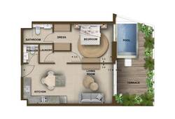 1 bedroom apartment with pool